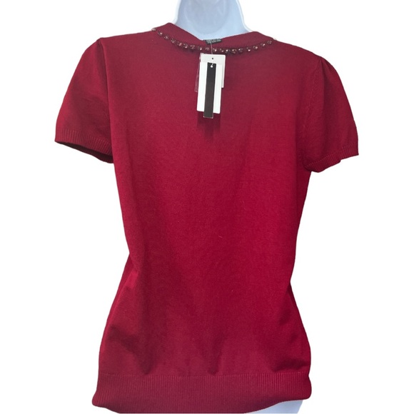 Sz Medium Grace Elements Red Rhinestones Top NWT - Picture 6 of 7